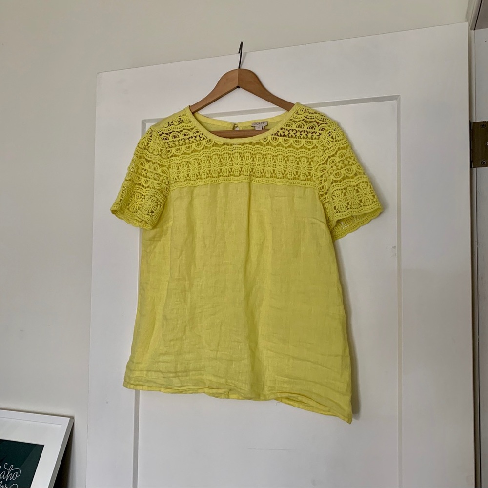 Linen and lace J.Crew Factory Blouse